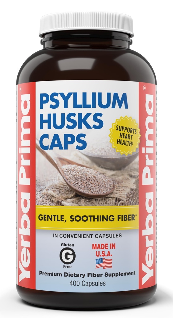 Yerba Prima Psyllium Husks Caps, 625 mg, 400 Kapsul