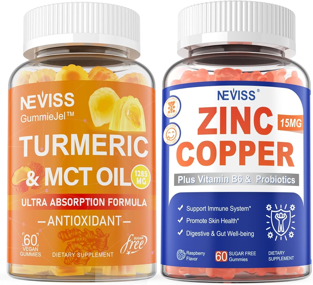 Turmeric Gummies 100mg + Zinc Copper Gummies