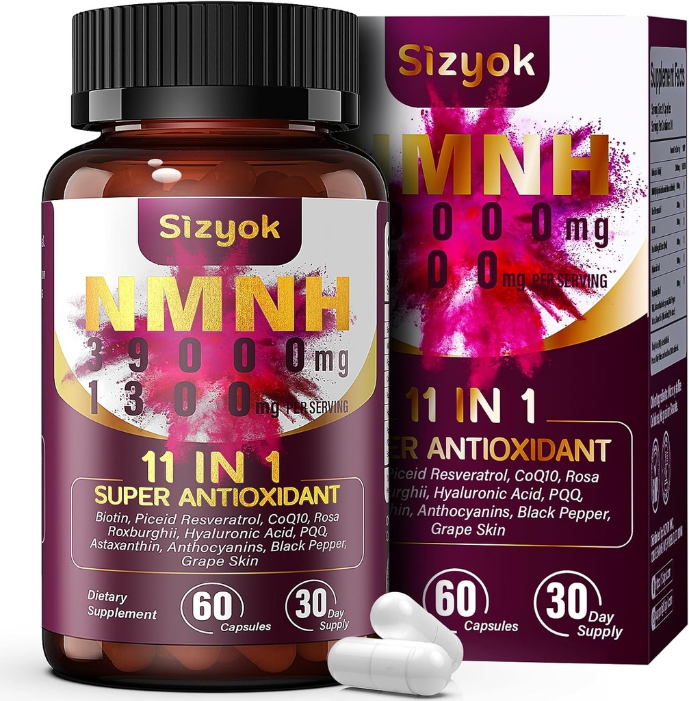 Suplemen NMNH (Dihidronicotinamide Mononucleotide) 600mg - Boost NAD dengan Resveratrol, 123456789