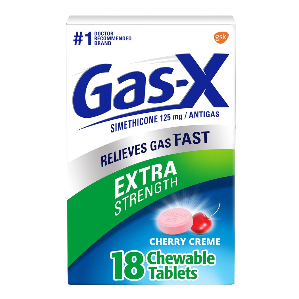 Dulcolax Overnight Relief Laxative Tablet, Bisakodal 5 mg, 50 Count & Gas-X Kekuatan Ekstra Chelable Gas Relief Tablet, Simeicone 125 mg, Cherry Flavor - 18 Count Bundle