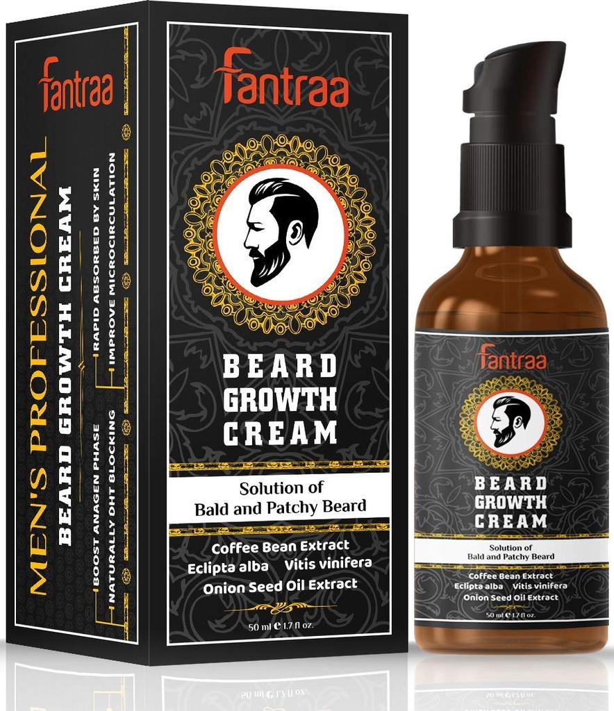 Cream Pengembangan Janggut - 50 ml - Pertumbuhan Lebih Jenggot dengan Coffee Bean & Onion Ekstr- 100% Natural 124; Dibuat di India