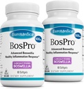 EuroMedica BosPro - Boswellia Extract Suplement Serrata - Tambahan Dieter untuk Dukungan Lung Sehat - Herbal Tambahan Formula - 60 Softgels, 2 Pack (120 Softgels)