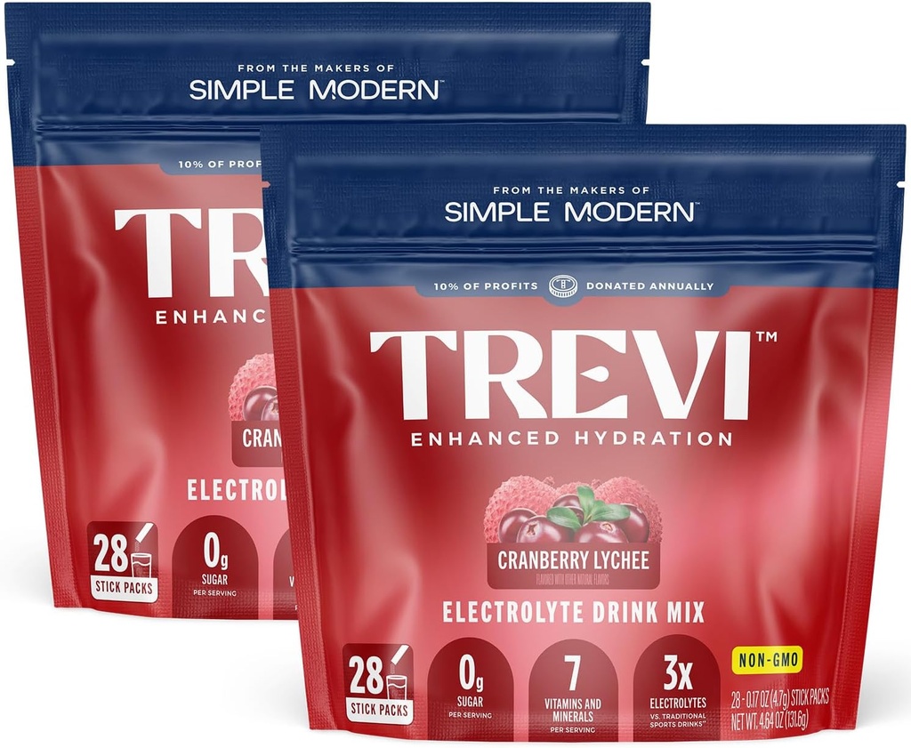 ♪ Sugar Free Electrolytes - Drink Mix Hidration Powder Packet - 56 Count - Cranberry Lychee