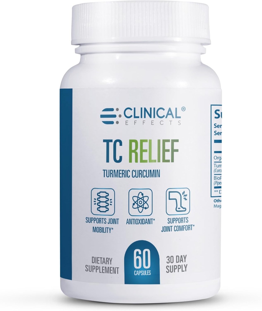 Clinical Effects TC Relief - Turmeric Curcumin dengan Bioperine Black Pepper - Bersama Suplemen Comfort and Mobility - 60 Kapsul