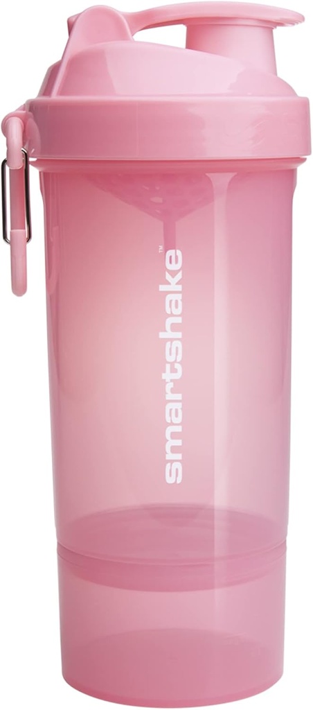 Smartshake O2GO ONE Protein Plastik Shaker Botol 800 ml 124; 27 oz - Leakproof Screw-on Lid-BPA Free-Unisex-Light Pink