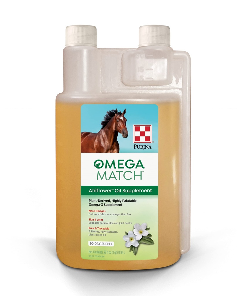 Purina 14; Omega Match Ahiflower Oil Horse Supplement (32 Ounce) Bottle