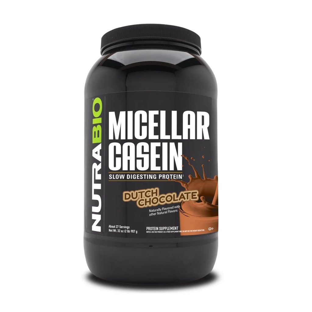 NutraBio Casein Protein Powder, Mivault Casien Powder, 25g Slow Digesting Protein, Membantu Keep You Full, Overnight Muscle Recovery & Growth, BCAA & EAA, Gluten Free, Soy Free, 2lb Chocolate
