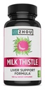 Zhou Milk Thistle - Liver Health Surymarin Milk Thistle Extract & powder for Men & Women, Herbal Cleanse, Metabolic Health - 60 Vegetarian Capsules
