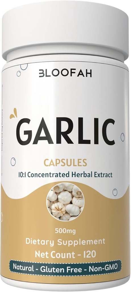 Bawang putih Capsules 500mg 124; konsentrasi 10: 1 Ekstrak Powder 12.4; Allium sativum 14; Non-GMO, Gluten- Free Addes 124; GMP- Certificated detivum 124; Odorless & Edit (120 Cacah)