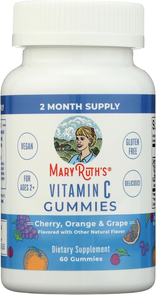 MaryRuth Organics Vitamin C Gummies 124; Tambahan untuk dukungan Imune & Overall Health Alag4; Dukungan Ammune: