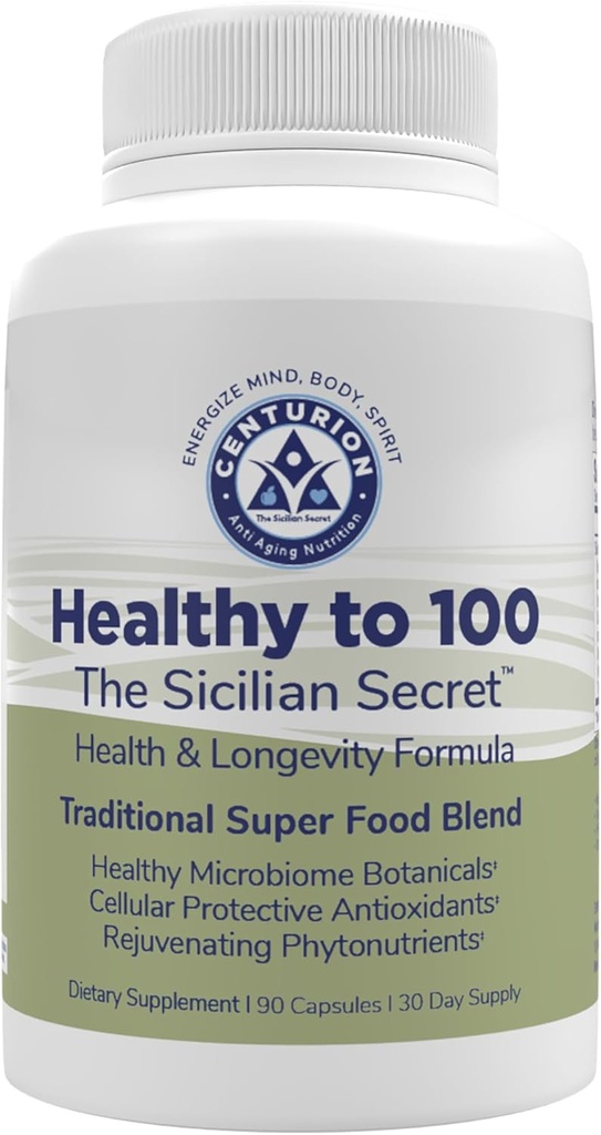 Sehat dengan 100, Diet Rahasia Sisilia, Superfood, Supports Healthy Lifestyle style, (dengan Resveratrol, Rosemary, Grape Seed Extract, Bergamot Extract) Boost Immunity, 90 Capsules, 30 Pelayan