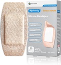 Silicone Adhesive Bandages Large Size for Sensitive Fragile Skin 2 "x4" 20 Count Fleksible Fabric Lateks Bebas Hiperalergenik Perban XL