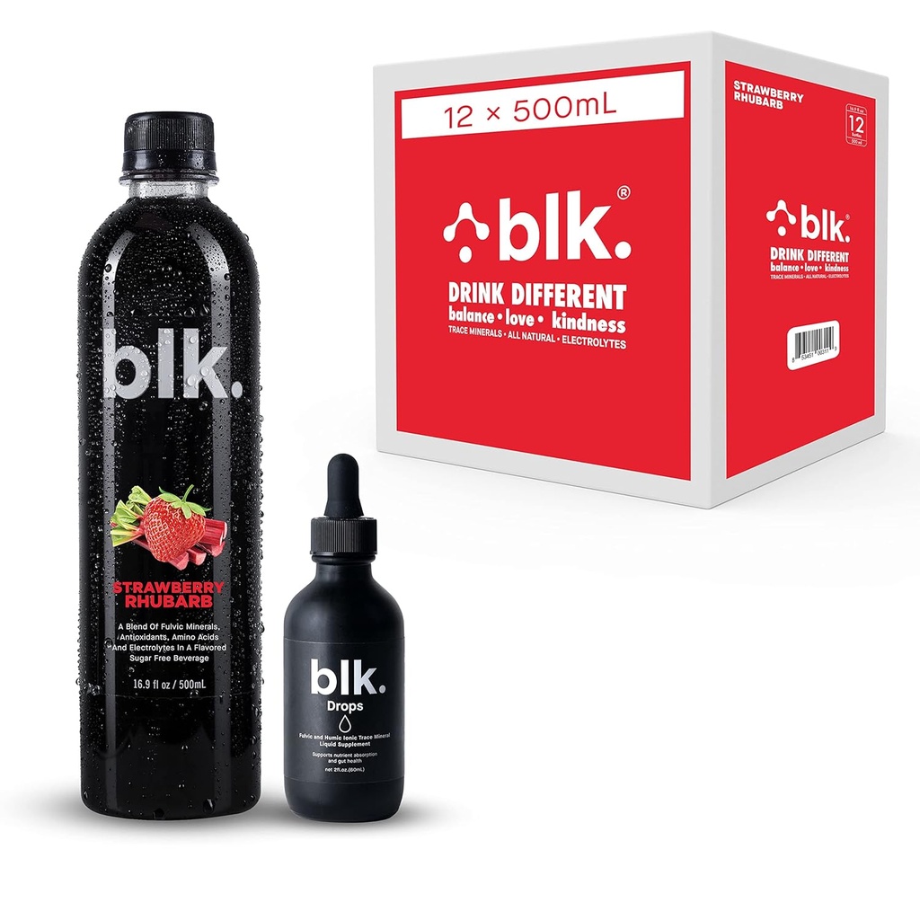 12ct Strawberry Rhubarb dan 1ct konsentrasi blak. Drops and Bioavailable Fulvic & Humic Acid Over 77 Trace Mineces helps Repair & Restore Sel & Escable Minements in Your Body