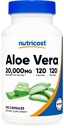Nutricost Aloe Vera 20.000.000 mg, 120 Kapsul - Gluten Free, Non- GMO, Vegetarian Friendly (100mg 200: 1 Ekstraksi)