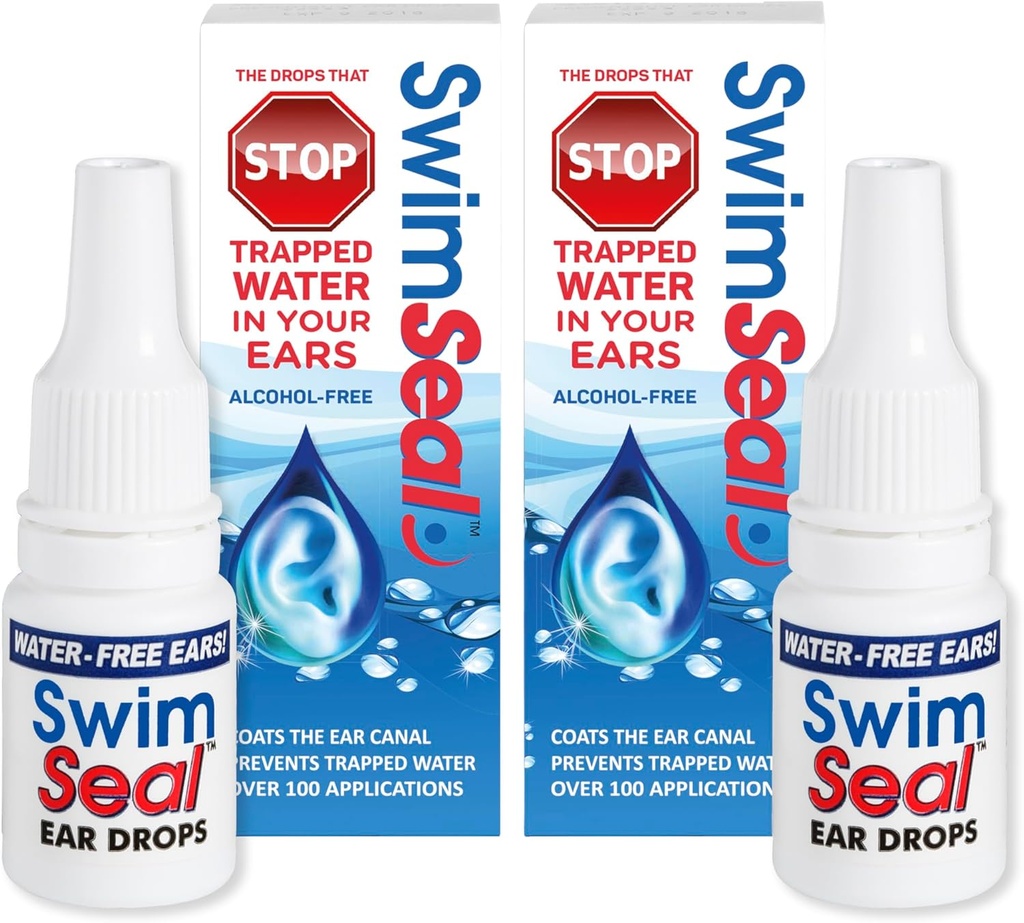 SwimSeal ™ Twin- Pack All Natural Swimmer 's Ear Drops for Daily Use Opend Than Gooline Drops or Earplugs. Solusi untuk Telinga Anda untuk Semua Pameran Air untuk Semua Abad.