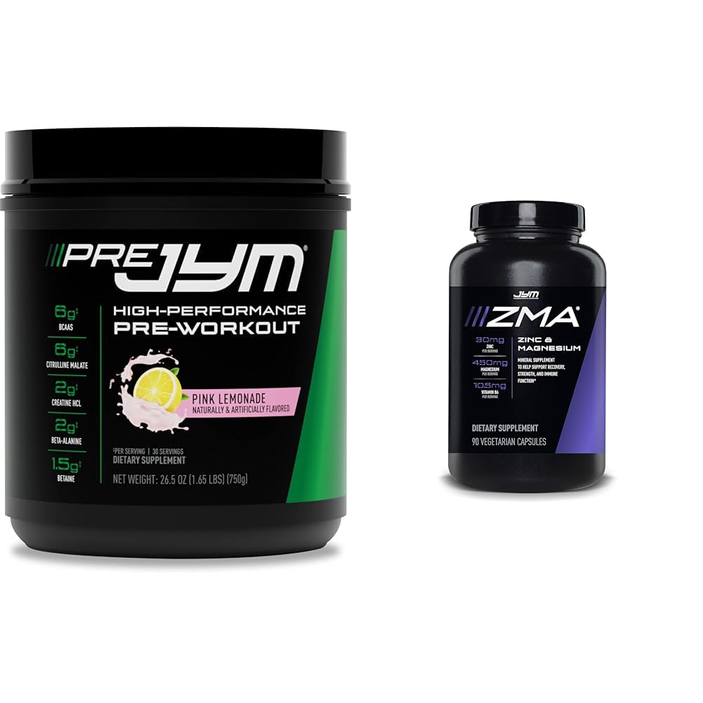 PRE JYM 30 Hamba Lemonade & JYM ZMA Zinc / Magnesium Katup 90 Vegetarian