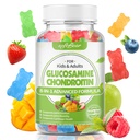 Slow Bear Glucosamin Chondroitin Gummies for Adults, Sugar Free Chondroitin & Glucosamin Suplemen Nutration untuk Dukungan Bersama, Mixed Fruit Flavor, 60 Count