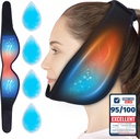 Premium 4 Gel Packs Chin Strap Flexible Hot & Cold - Ice Packs for Wisdom Refreakable Face Neck Head Airflow Jaw Bra Reconable Pack for Sleeping TMJ Relief and Pain Management