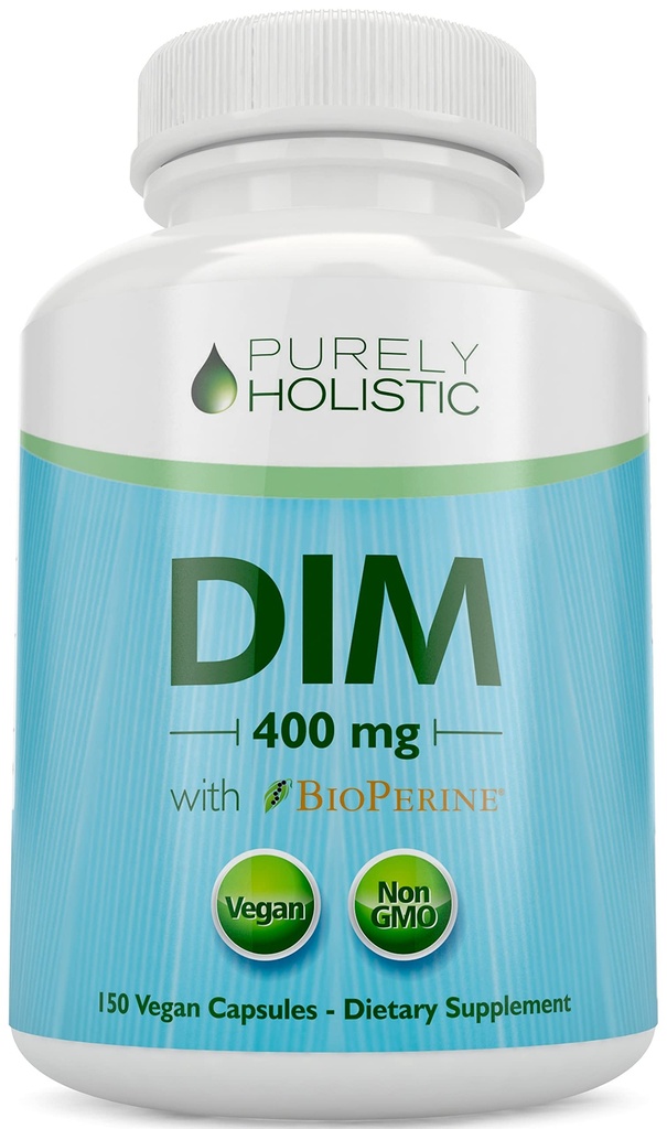 Tambahan DIM 400mg Plus Bioperine - 150 Vegan Kapsul - 5 Bulan - Keseimbangan Hormone untuk Perempuan & Pria - Kekuatan Tinggi Diindolylmetana