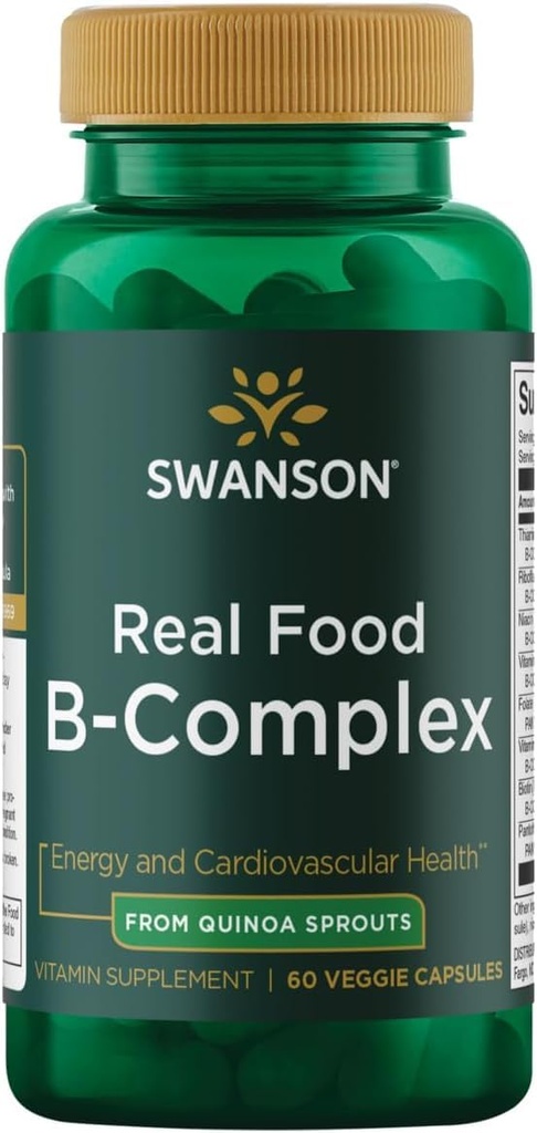 Swanson Real Food Vitamin B- Kompleks 60 Veg Capsules