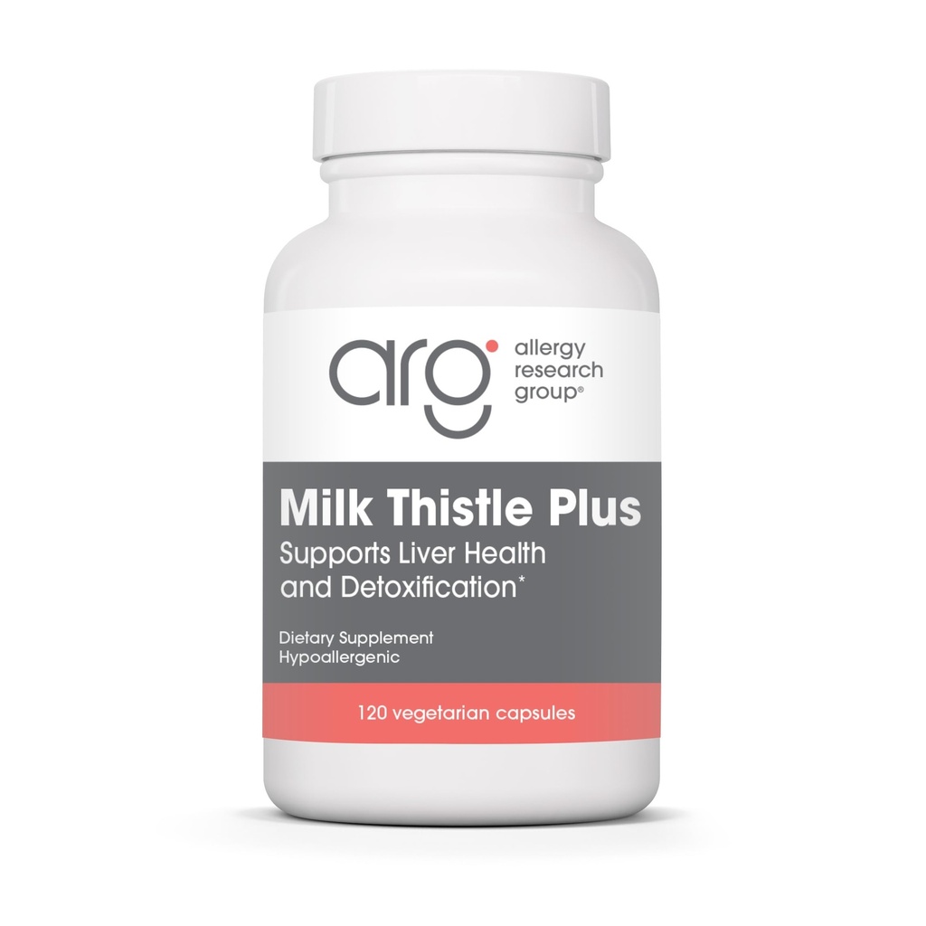 Alergy Research Group Milk Thistle Plus Supplement - Liver Health Support, Milk Thistle, Dandelion, Detox, Cleanse, Vegetarian Capsules - 120 Count