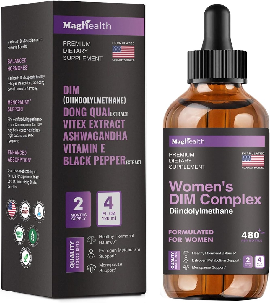 DiM Supplemen 124; dengan Ashwagandha, Dong Quai, Vitex Extracts, 200mg Diindolylmetana - Hormone Saldo, Menopause Suplemen - PMS & Antioksidant Dukungan - Perempuan dan Pria 124; 60 Hari Supply