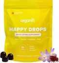Organifi Happy Drops - Daily Superfood Happy Gummies for Dewasa - Mood Dukung Suplemen untuk Keseimbangan, Kebahagiaan, Energi dan Mengambil The Edge Off - Sweet Lemon Flavor - 60 Gummies