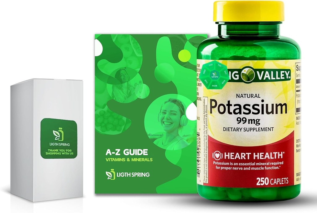 Potasium 99 mg, 250 Caplets Bundle dengan Exclusive Vitamin & Minemins ke Z - Lebih baik Light & Spring Guide