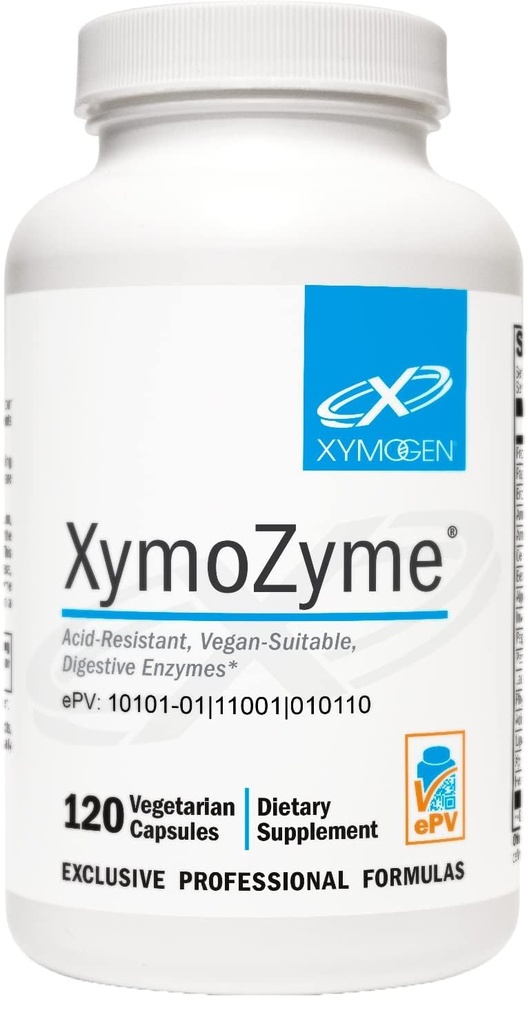 XYMOGEN XymoZyme - Enzyme Digeptical for Women and Men with Protease & Bromelain - Acid Resistant, Vegan Digeptical Enzymes for Gut Health & Bloating Relief (120 Capsules)