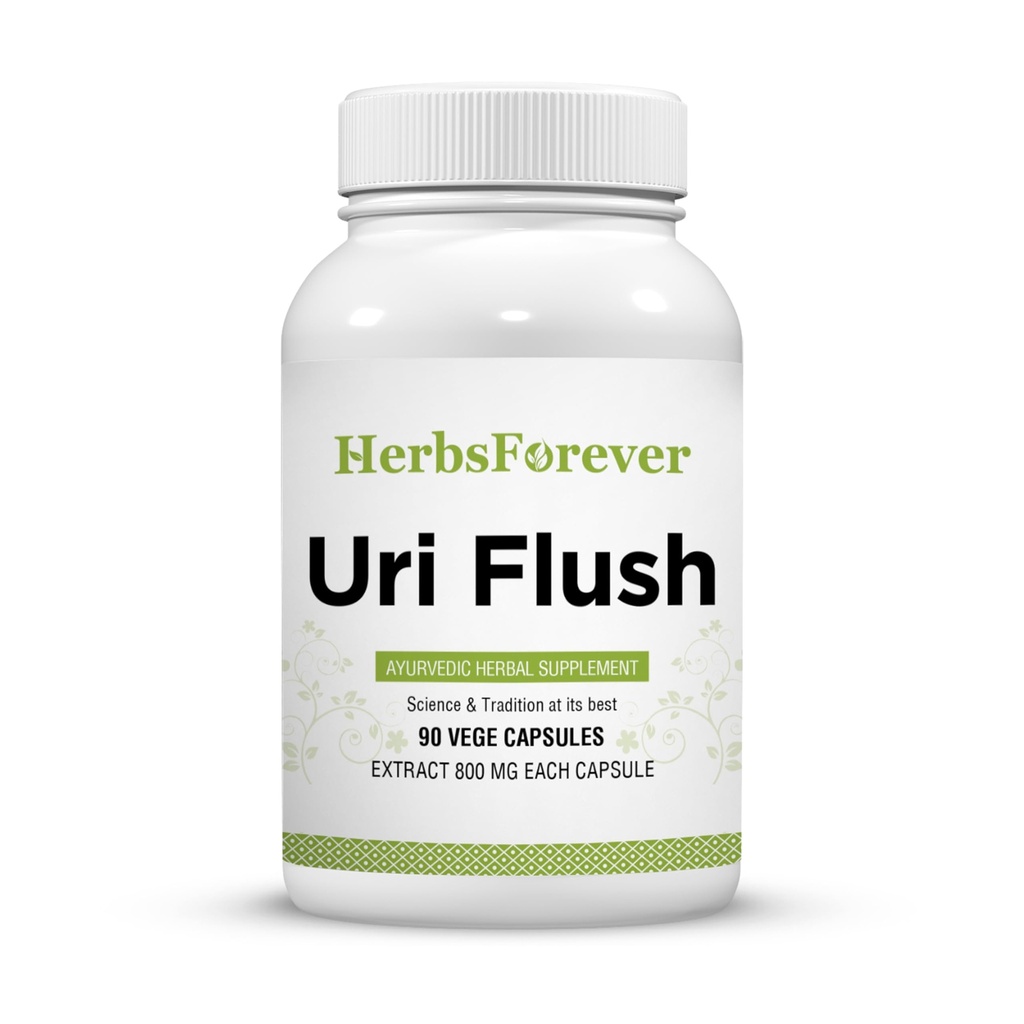 Herbsforever Uri- Flush Capsules Ayurvedic Herbal Supplement Dupport Healthy Ginney Fungsi dan Urinary Tract Fungsi 90 Vege Capsules 800 Mg