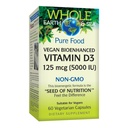 Faktor Natural Whole Earth & Sea Vitamin D3 125mcg (5.000 IU), Vegan Bioimpered, 60 Vegetarian Capsules