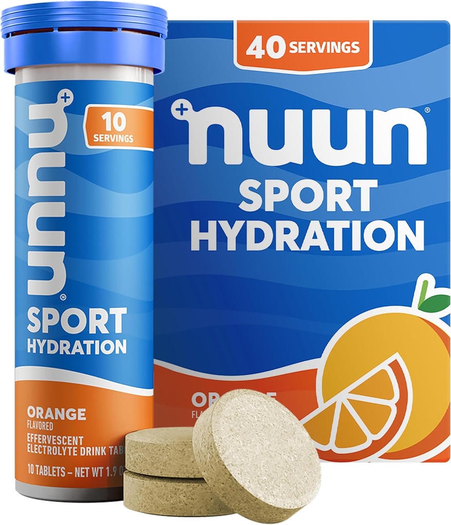 Nuun Sport: Electrolite Drink Tablet, Orange, 10 Count (Paket 4)