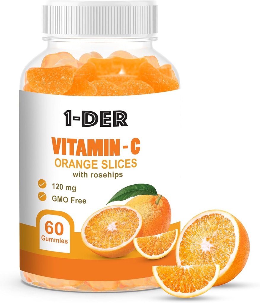 Vitamin C Gummies 120mg - Imune Supplemen Gluten- Free Daily Health Suplemen 124; Boost Energy dan Well-Being 124; Non-GMO, Gluten- Free Daily Health Suplemen 124; 60 Count