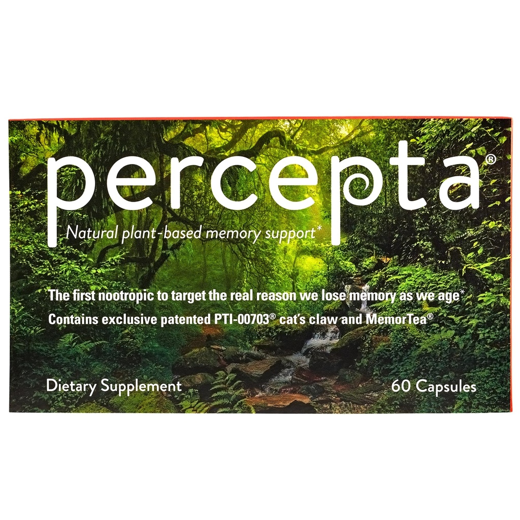 Percepta Plant-Based Memory Dukung - Natural Nootropic Brain Booster - Memory, Focus, Konsentrasi - 30 Hari Suppply