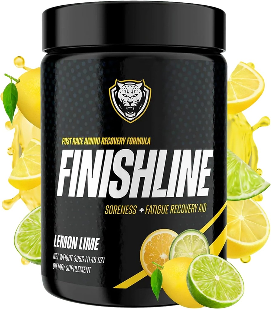 6AM Run Finishline - Amino Energy Powder - Post Run Recovery Drink - Branch Chain Acids Powder - Heal dan Recovery Powder - Keto Post Workout Powder - Lemon BCAA Powder - 50 Scoops
