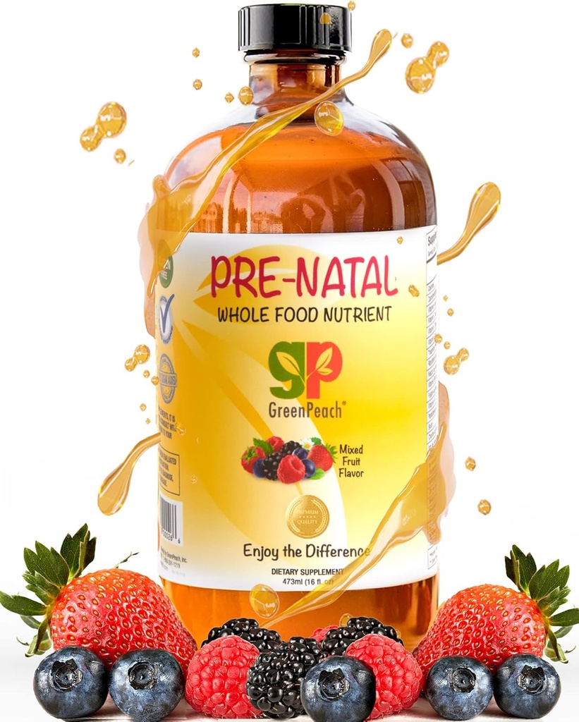 Cairan organik Prenatal Vitamin untuk Perempuan - Prenatal Besi & Folate, Pra Natal Multivitamin untuk Perempuan, Prenatal Multivitamin, Vegan Prenatals Halal Kosher Frid Prenatal Vitamin, 32 Serving