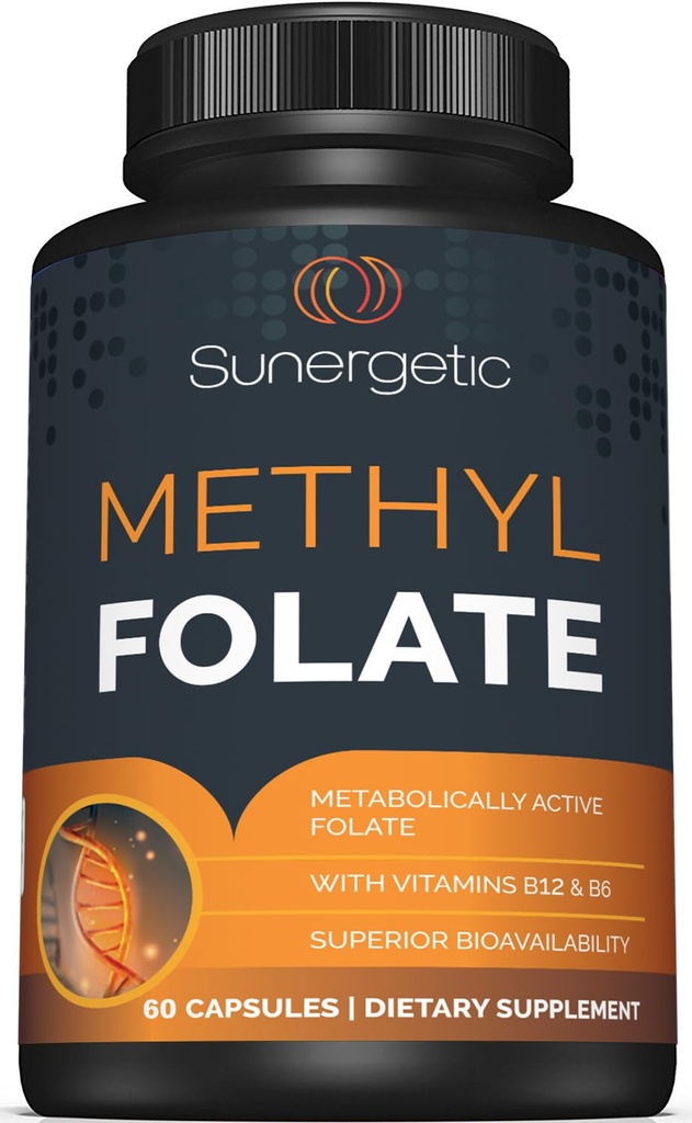 Suplemen Premigetic Premium Flile - dengan Methylated Vitamin B12 dan Vitamin B6 - Aktif Metabolium Membusuk Sebagai Magnaffolate - Metode 400 mcg per Capsule - 60 Capsules