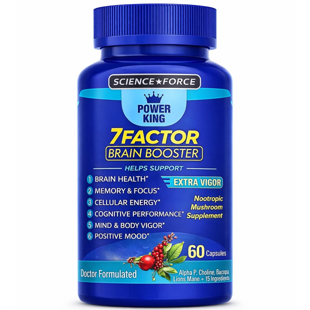 Suplemen Otak untuk Kesehatan Otak Nootropic - Kognitive Performance, Clarity, Energy, Mental Vigor, Shilajit - Alpha Choline, Lion 's Mane, Basopa, 18 Premium Ingredians