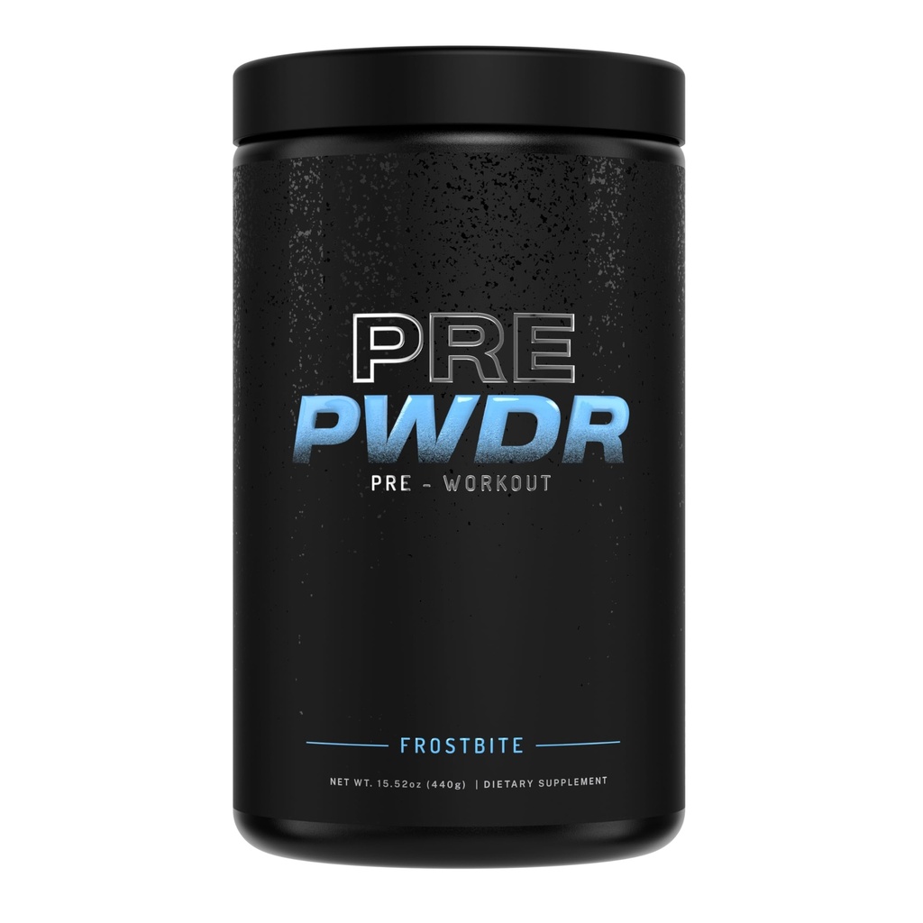 PWDRS Pre- Workout Powder, All Natural Pre Workout for Energy, Pompa, Endurance & Kekuatan, dengan Caffeine (Frostbite)