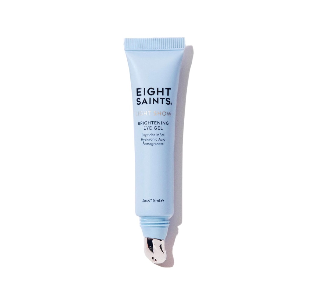 Delapan Saints Light Show Brightening Eye Gel, Natural and Organic Anti Aging Cooling Eye Gel untuk mengurangi Puffiness, Wrinkles dan Calms Under Eye Skin, 0.5 Ounces