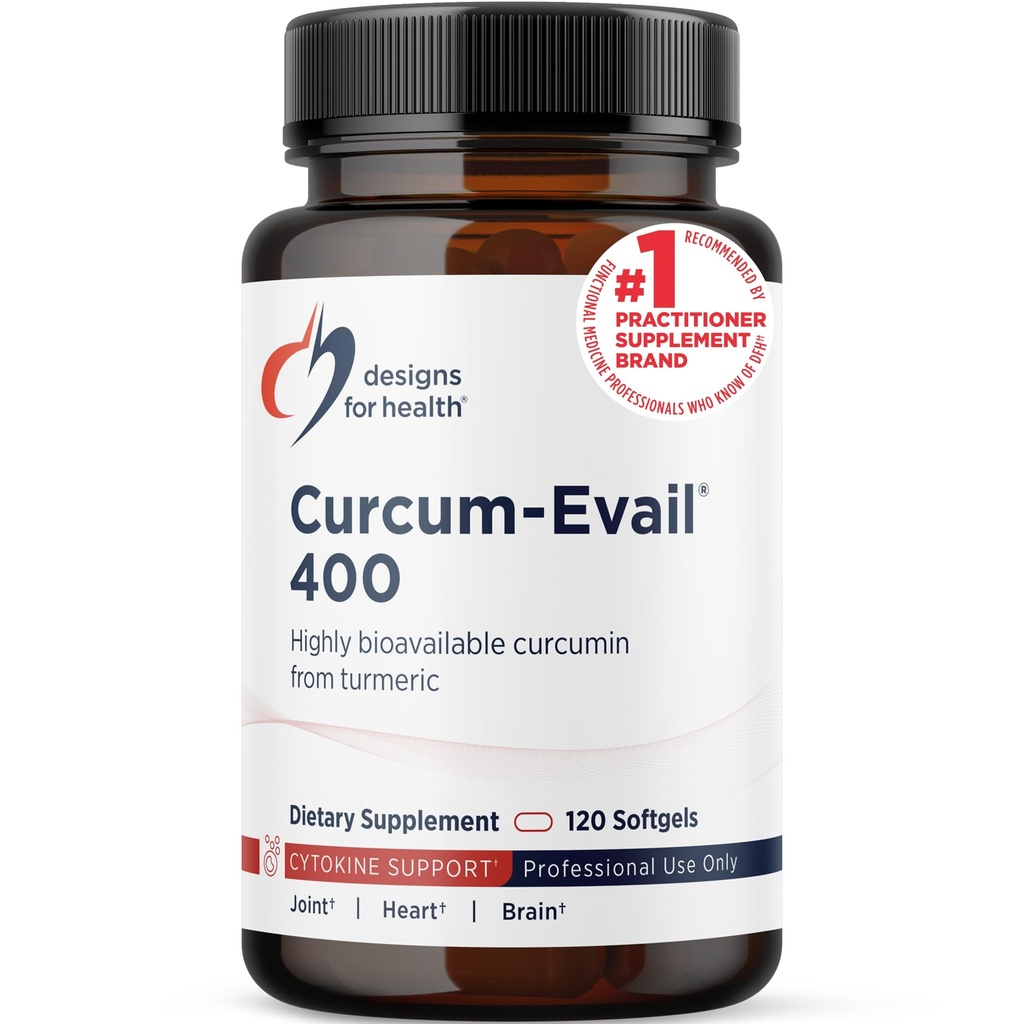 Design untuk Curcum- Evail 400 - Biovailable Turmeric Curcumin Suplemen Sumulsification Technology - Curcumin C3 Complex with Turmeric Oil + Vitamin E, Non-GMO (120 Softgels)