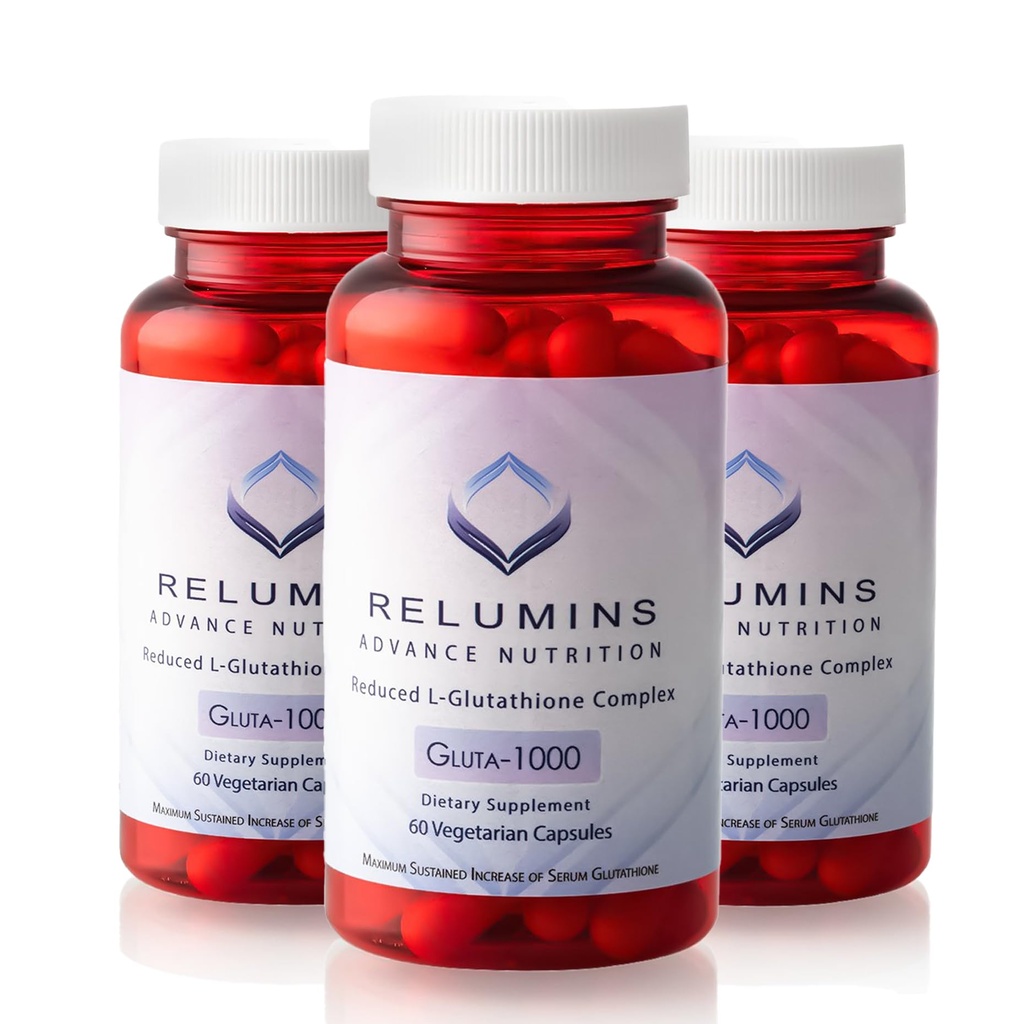 Pelepasan LGita-Glutathione, Alpha Lipoic Acid & Rose HIPS - Antioksidant Dukungan untuk Skin & Overall Wellness - 60 Veg Capsules x 3 Bottles (90- Day Supply)
