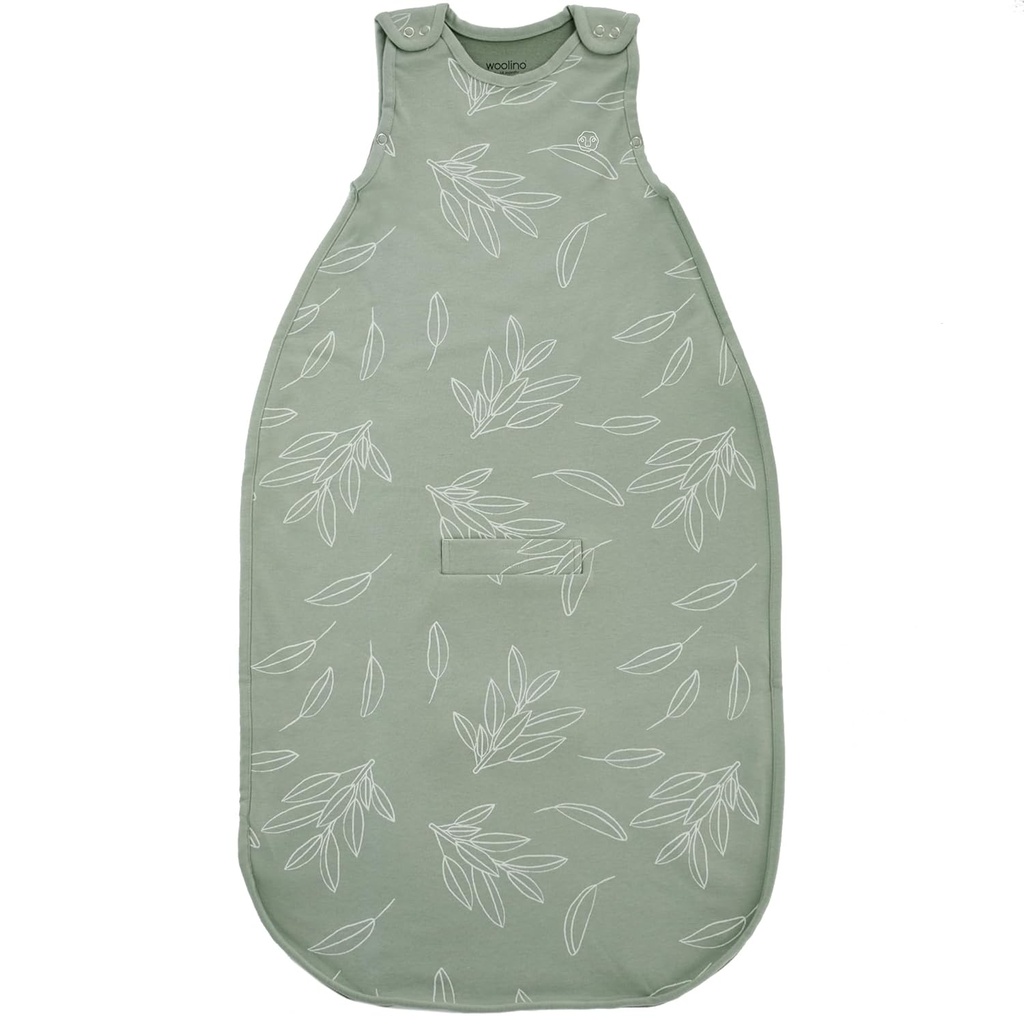 Woolino Toddler Sleeping Bag, 4 Season Merino Wool and Organic Cotton Baby Sleep Bag or Sack, 2- 4 Years, Sage