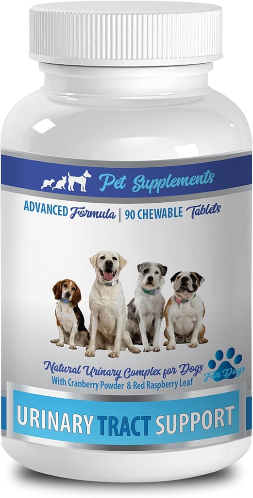 Gigitan kandung cranberry untuk anjing - DOG URINARY TRACT SUPPORT - Natural CRANBERRY SOLUSI - BLADDER HEALTH - VET RECOMMED - jagung Sutra suplemen untuk anjing - 1 Botol (90 Treats)