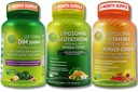 Total kekebalan tubuh, Hormonal & Antioksidant Dukung Bundle for Women & Men - Lipomal Glutathione 500mg + Lipomal Vitamin C 1500mg + DiM 200mg dengan BioPerine ® & Cruciferous Whole Foods