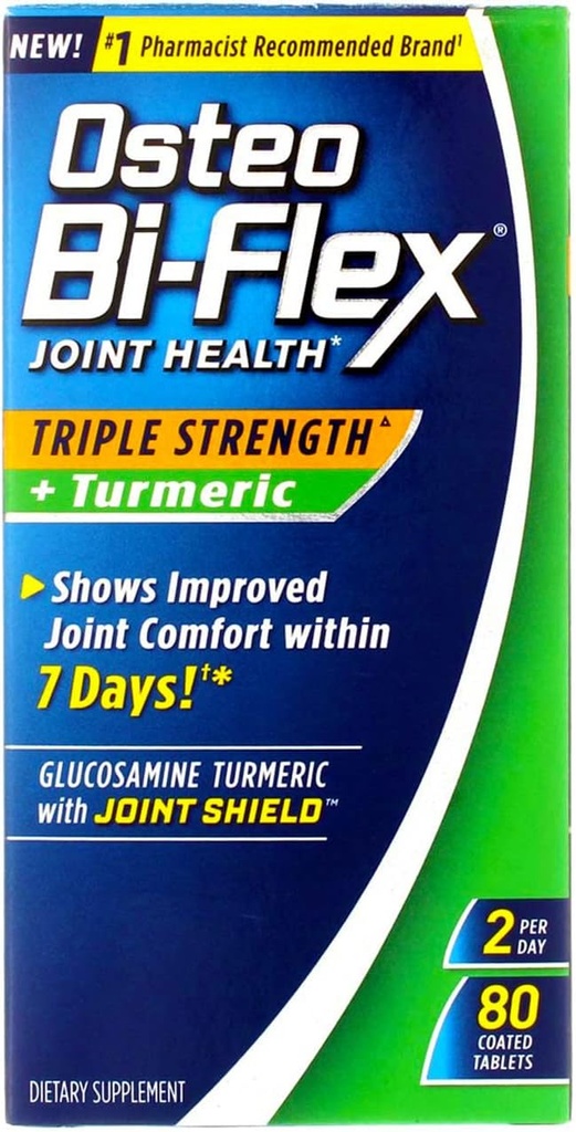 Osteo Bi- Flex Triple Kekuatan + Turmeric, 80 Cacah (Paket 2)