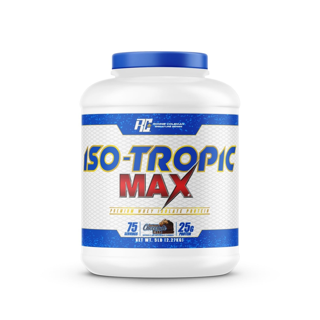 Ronnie Coleman 5lbs Chocolate Whey Isolate Protein Powder 124; 25g Protein dengan 75 Servings £124; Chocolate Cake Pra Workout Jerman Powder untuk Pria & Perempuan, Suplemen Gula Rendah untuk Dukungan Otot Lean