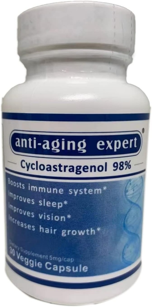Cycloustragenol 98% Micronized Telomere Suplemen 5mg, 30 Vegetarian Capsules, 1 Botol