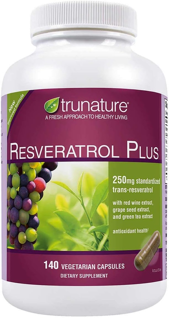 TruNature Resveratrol Plus, 250 Milligram Standardized Trans.