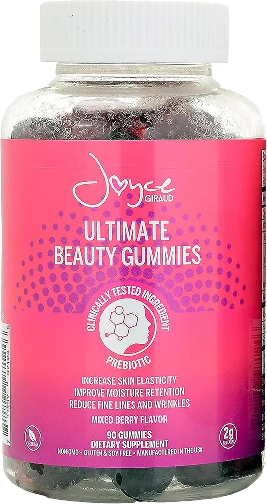 Joyce Giraud Ultimate Beauty Gummies, 30- Day Supply, Support Skin Hydration & Healthy Skin Tone, 90 Gummies